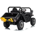 thumbnail image 3 of 24 Volt Ride on Toys, Joyracer Ride on Dump Truck with Remote, Dump Bed, Music, Shovel, Bluetooth, Black, 3 of 10