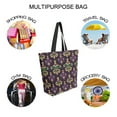 thumbnail image 7 of FORMRS Womens Canvas Tote Bag with Zipper Inner Pocket Shoulder Handbag, Gold and Purple Floral Pattern, 7 of 7