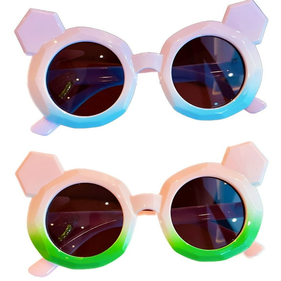 GJX 2Pcs Baby Sunglasses,Cute Ear Design Toddler Sunglasses Age 2-4,Uv400 Uv Protection Infant Sunglasses,Style1