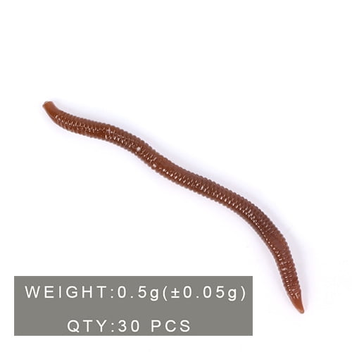 Lombriz de tierra Heldig 30 gusanos flotantes de agua de 7,5 cm lombriz roja cebo blando Luya cebo para peces