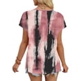 thumbnail image 4 of AUNVITO Women's Casual Fashion T-Shirt Short Sleeve V Neck with All-Over Print for Spring Summer, 4 of 6