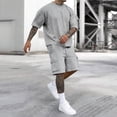 thumbnail image 2 of Clossjun Mens Short Sets 2 Piece Outfits - Casual Summer Short Sleeve Sweatsuits Sets for Men with Cargo Pocket, 2 of 5