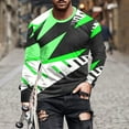 thumbnail image 3 of Men Casual Round Neck Long Sleeve Pullover Stripe Printed T-Shirt Blouse, 3 of 5