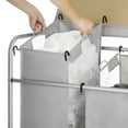 thumbnail image 3 of Whitmor 3-Section Rolling Metal Laundry Sorter Folding Station/Ironing Board Gray for All Ages, 3 of 6