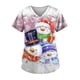thumbnail image 4 of Uniforme de trabajo de enfermera con estampado navideño y cuello en V para mujer, camiseta de moda para mujer, camisetas divertidas de manga corta, ropa de trabajo, camiseta con bolsillo, 4 of 5