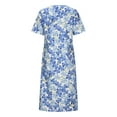 thumbnail image 5 of Patlollav Womens Summer Dresses Casual Round Neck Short Sleeve Folding Floral Print Dress, 5 of 6