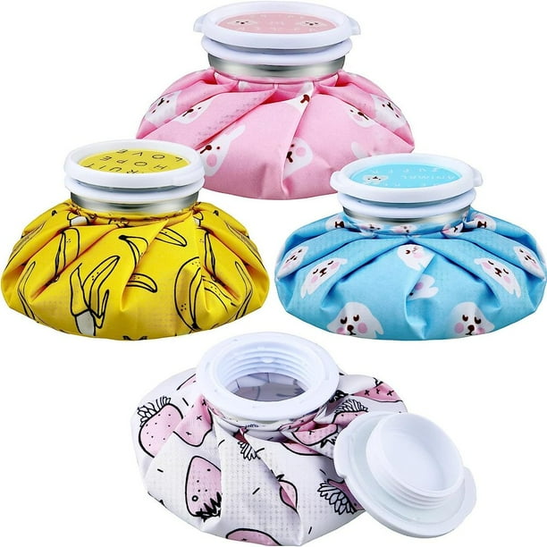 4 Packs Reusable Ice Pack Cold and Hot Use Hot Water Bag Kids Adults Cold Packs for Swelling Injuries Pain Relief Wisdom Teeth Breastfeeding Tired Eyes 5.5 Inches Cute Fruit Style Walmart