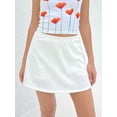 thumbnail image 5 of Michellecmm Women's Fashion Mini Skirts Solid Color Elastic Waist Skirts Spring Summer Casual Side Slit Short Pencil Skirts, 5 of 5