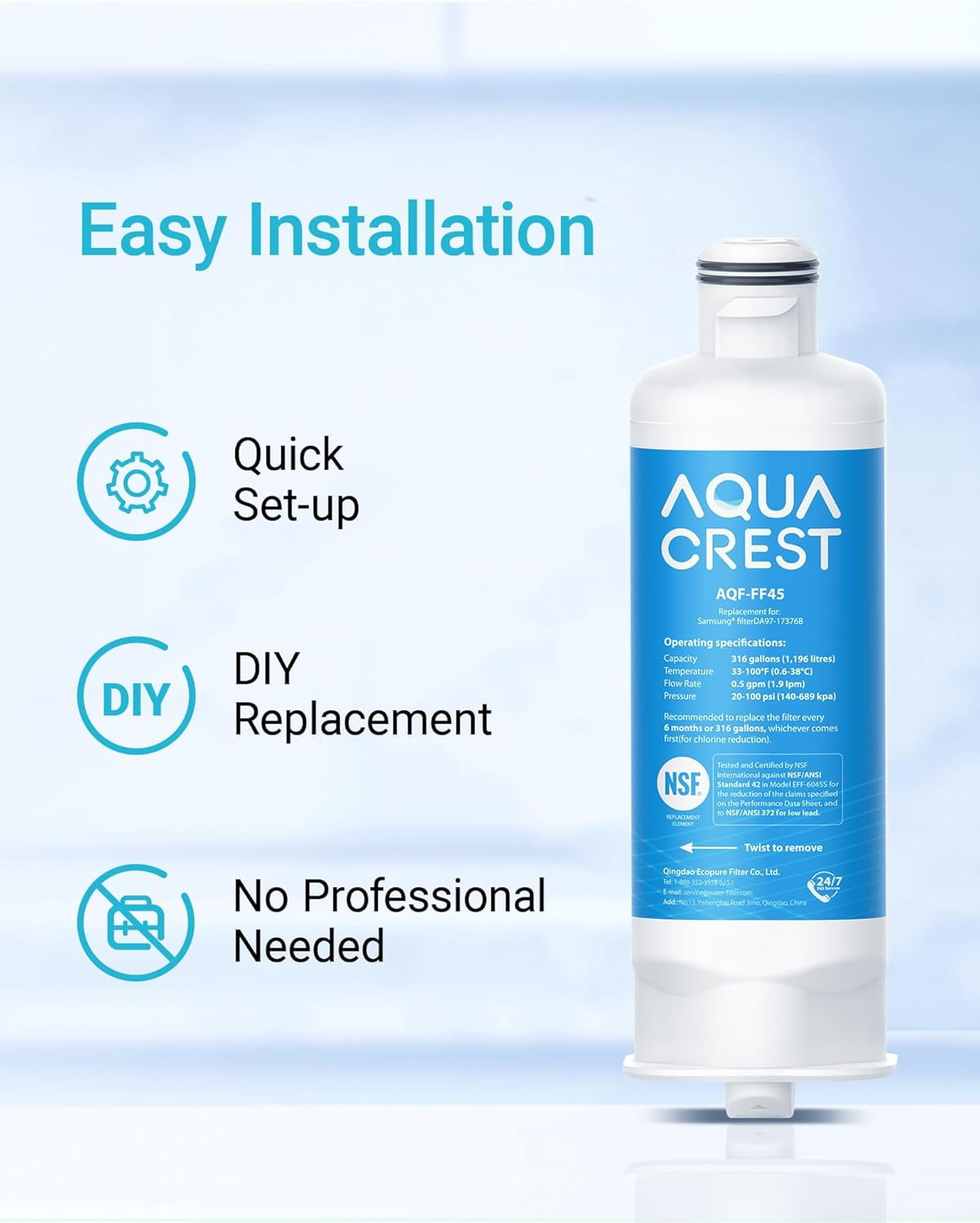 AQUA CREST AQF-FF45 Replacement for Samsung® DA97-17376B, DA97