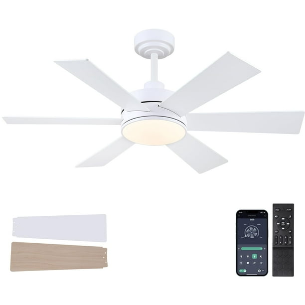 Ventilador de techo BayDay de 42 pulgadas, doble color y 6 aspas, aplicación remota