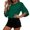 Green, variant on Women T-Shirts Round Neck Lace Trim Irregular Three Quarter Sleeve Blouse Tops Tunic Shirt Comfort Solid Color Streetwear