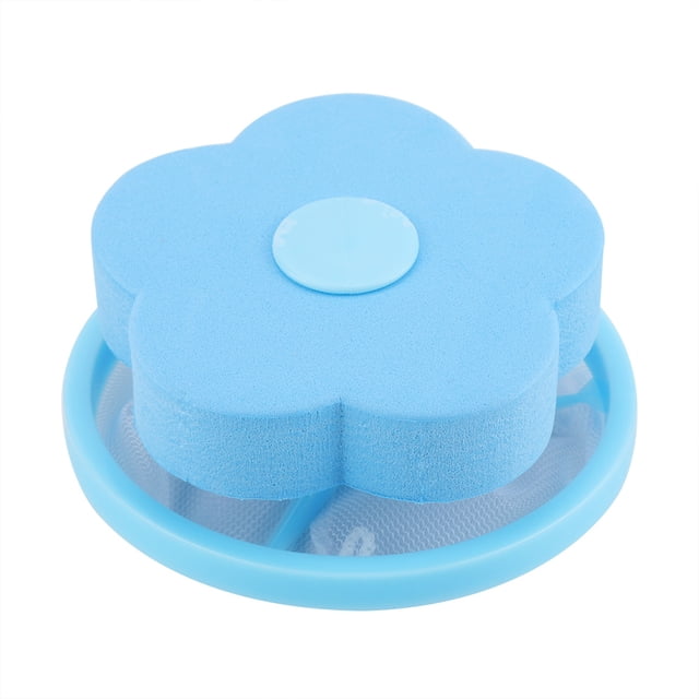Washing Machine Removal Device Filter Mesh Hair Remover Floating Hair Remover Washing Machine Hair Remover Removal Device Floating Filter Mesh Bag Flower Shaped Ball Blue