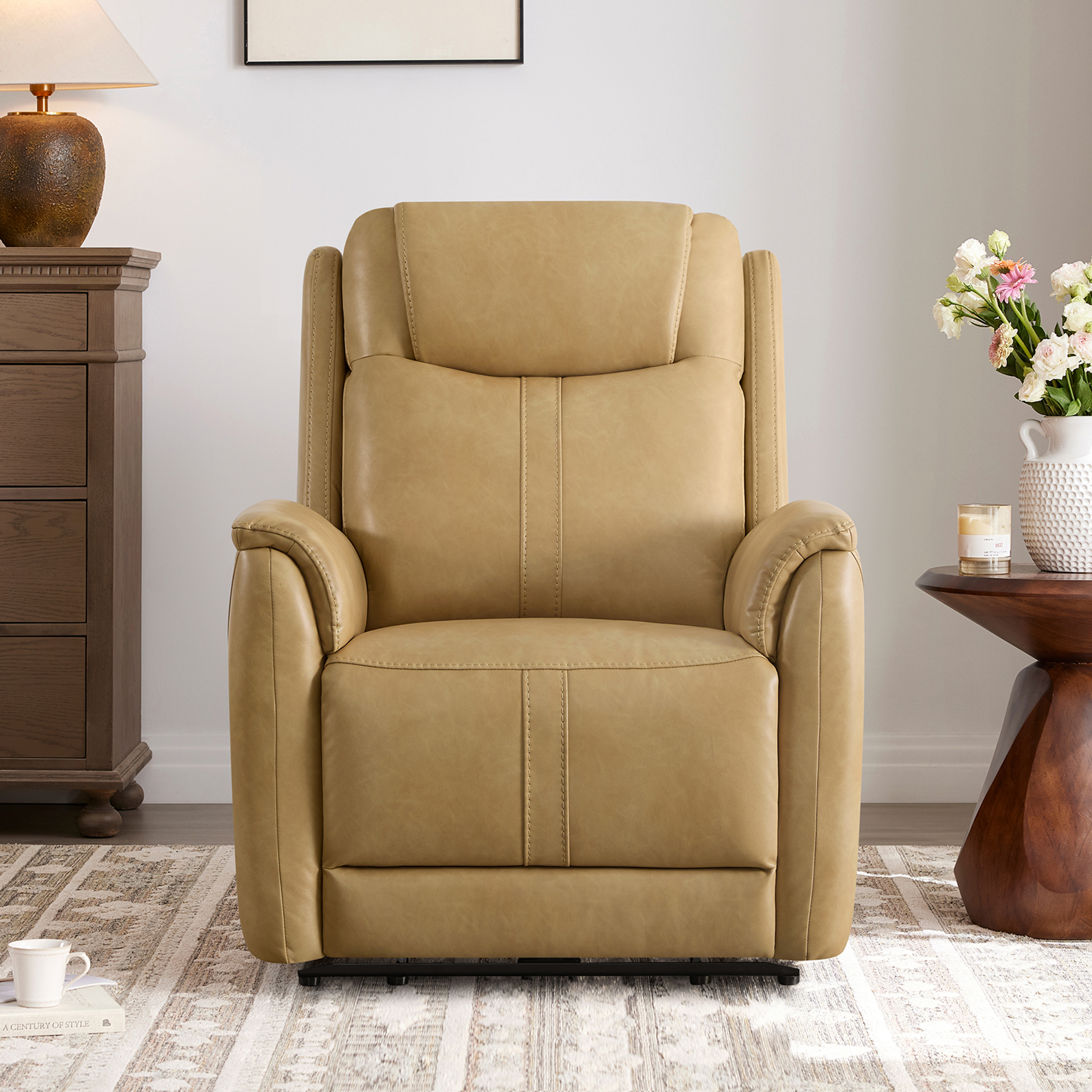 Spruce & Spring Zero Gravity Power Recliner Chair for Living Room, Tan