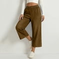 thumbnail image 2 of ADSSDQ Capri Jeans for Women Wide Leg Jeans Woman Stretchy Pull On Jeans High Waist Denim Jean Capris Pant with Pocket Brown L, 2 of 8