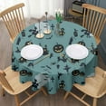 thumbnail image 3 of Halloween Witchy Motifs Pattern Round Tablecloth 60"x60",Wrinkle Wipeable Table Cloth for Kitchen Dining Room Picnic Patio Party, 3 of 6