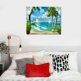 thumbnail image 5 of Shiartex Palm Trees Sailboat Beach Canvas Wall Art Print Home Decor Living Room Bedroom Office Wall Decor 16x12in, 5 of 6