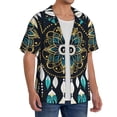 thumbnail image 3 of Salouo Boho Dreamcatcher Pattern Cuban Collar Shirts for Men Button-Down Shirt Men's Short Sleeve Shirts Hawaiian Shirts Casual Shirts -4X-Large, 3 of 6