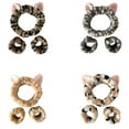 thumbnail image 6 of 3PCS/Set Lovely Kitten Ear Wristband Hairband Set Women Girls Wash Face and Make up Plush Wristband Headbands, 6 of 9