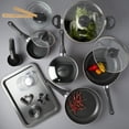 thumbnail image 4 of Basic Essentials 29-Piece Non-Stick Aluminum Cookware Set in Black with Baking Sheet, Cookie Cutters, Silicone Utensils, Glass Mixing Bowls, Measuring Cups and Spoons, 4 of 17