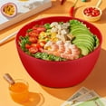thumbnail image 4 of Set of 4 Pcs Mixing Bowls Set,Plastic Neat Nesting Bowls with Sealing Lids,4 Size Red Round Bowl Holds for Kitchen Preparing,Serving and Storing, 4 of 6