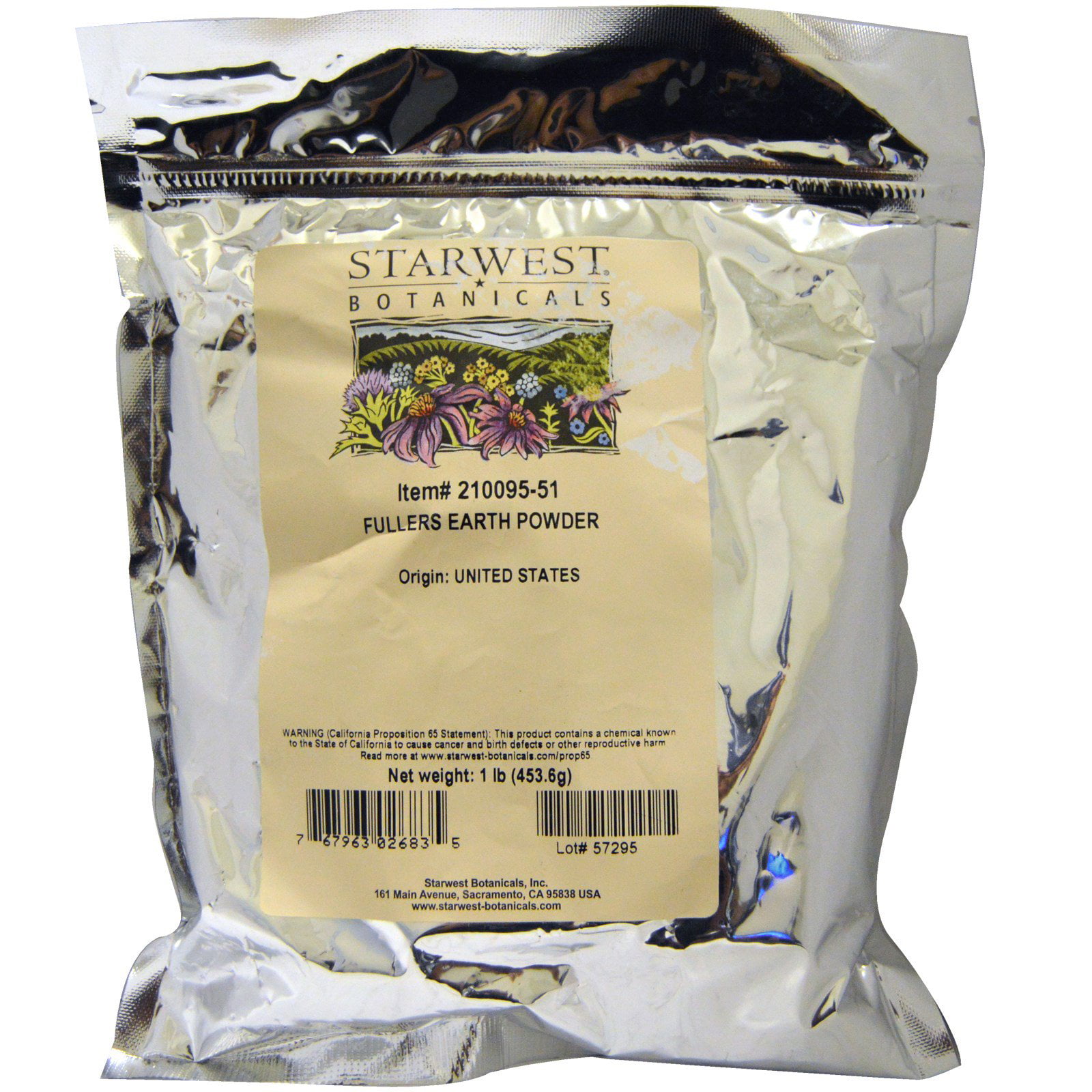 Starwest Botanicals Fullers Earth Powder, 1 lb (453.6 g) - Walmart.com