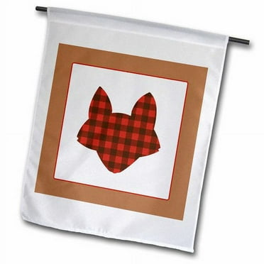 3dRose Buffalo Plaid Fox Polyester 2'3'' x 1'6'' Garden Flag