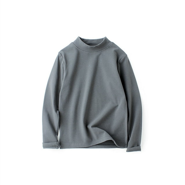 AAMILIFE T-Shirt à Manches Longues pour Garçons Filles Cachemire Couleur Unie Col Roulé Thermique