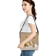thumbnail image 4 of Kuiaobaty Golden Retriever Print Crossbody Bag for Women, Lemon Butterfly Print Bucket Handbag Bag Crossbody with Adjustable, Large Capacity Leather Shoulder Purse for Travel, Brown, 4 of 6