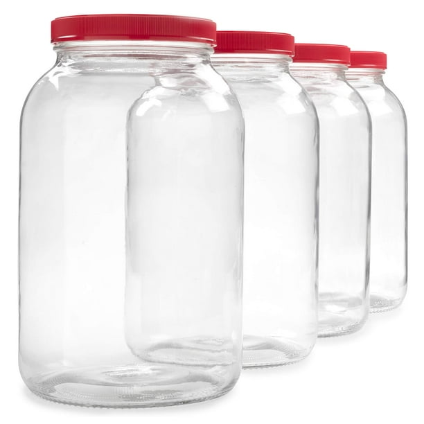 1 Gallon Glass Jar w/Plastic Airtight Lid, Muslin Cloth, Rubber Band