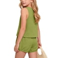 thumbnail image 7 of Bright Color Girls Skort Shorts 2-14 Years Summer Casual Sporty Drawstring Waist Active Shorts for Kids Green 1 Years, 7 of 7