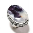 thumbnail image 2 of Natural Super Amethyst 23 Gemstone Handmade 925 Sterling Silver Ring S. 10, 2 of 2