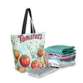 thumbnail image 2 of FORMRS Womens Canvas Tote Bag with Zipper Inner Pocket Shoulder Handbag, Blue Tomatoes, 2 of 7