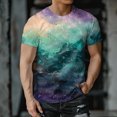 thumbnail image 2 of kpoplk Men's Casual Vintage Graphic T-Shirt Relaxed Fit Short Sleeve Crew Neck Soft Cotton Blend Retro Print Summer Tee Top Size M,Green, 2 of 5