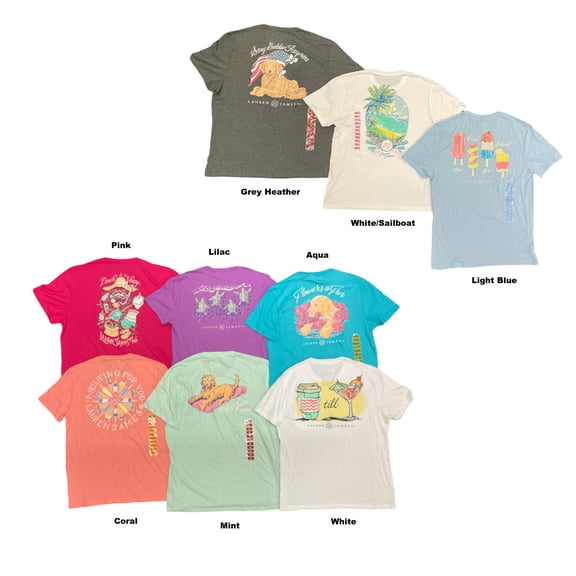 Lauren James Women's Short Sleeve Crew Neck Graphic T-Shirt w/ Front Pocket