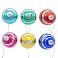 thumbnail image 3 of Kurt Adler 80MM Glass Multicolor Striped Ball 6-Piece Ornament Set, 3 of 4
