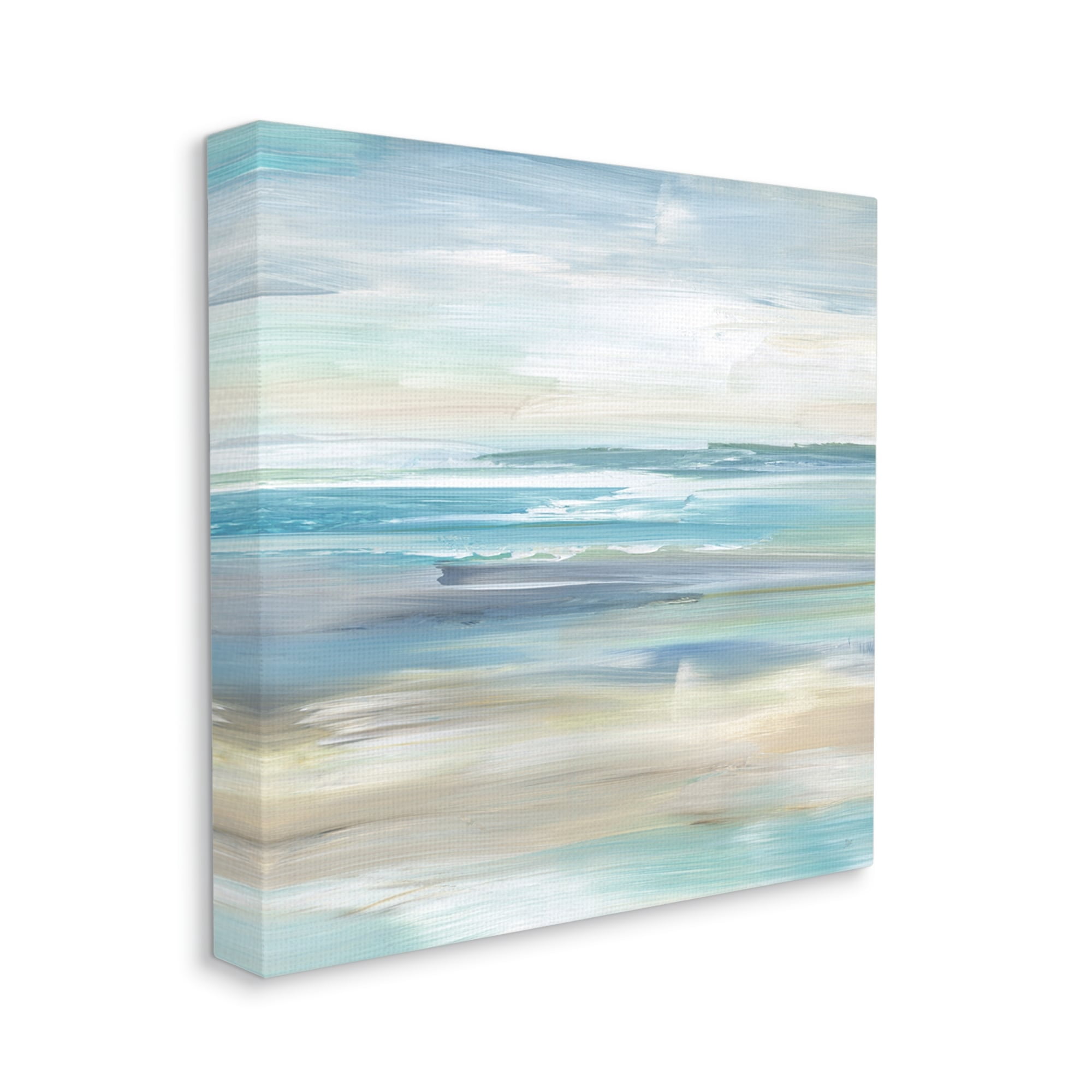Stupell Industries Nautical Beach Shore Abstraction Coastal Painting Gallery Wrapped Canvas Print Wall Art