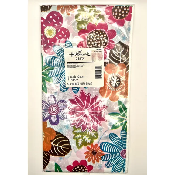 Fall Mod Floral Autumn Flower Modern Garden Party Decoration Plastic Tablecover