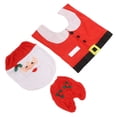 thumbnail image 3 of 3 fundas para asiento de inodoro de Papá Noel, funda para depósito de agua, decoración 3D para baño de Papá Noel para Navidad., 3 of 14