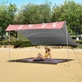 thumbnail image 6 of Portable Beach Tent Sun Shelter With Ground Pegs Water And Wind Resistant Sun Shade Canopy Angle Adjustable White Bunny with Easter Eggs, 6 of 7