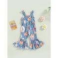 thumbnail image 4 of Bagilaanoe Toddler Baby Girl Summer Jumpsuit Flower Print Sleeveless Romper Overalls 6M 9M 12M 18M 24M 3T 4T Kids Long Flare Pants, 4 of 8