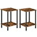 thumbnail image 2 of HOOBRO Tables de Chevet Set de 2, Table de Chevet avec Étagères de Rangement à 2 Couches, Table d'Appoint pour Petits Espaces, Salon, Entrée, Style Industriel, Cadre Stable, Montage Facile, Brun Rustique BF09BZP201, 2 of 15
