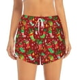 thumbnail image 2 of Xecao's X-mas and New Year for a double-layer running short for women, perfect for gym, tennis, and more, featuring a convenient pocket., 2 of 9