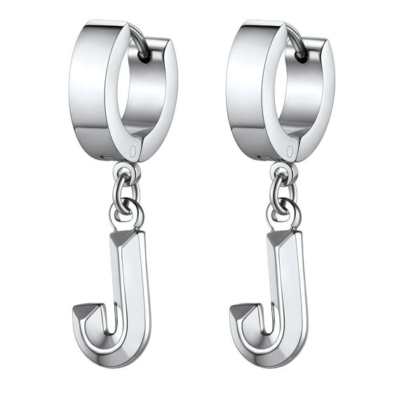 Clearance Stainless Steel Initial Earrings for Women Alphabet J Drop Earrings Birthday Valentines Day Jewelry Gifts Girlfriend Wife Her Adults Age Ideas