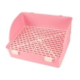 thumbnail image 4 of Flynix Rabbit Litter Box Easy to Clean Potty Tray for Dwarf Rabbit Galesaur Ferrets Pink, 4 of 10