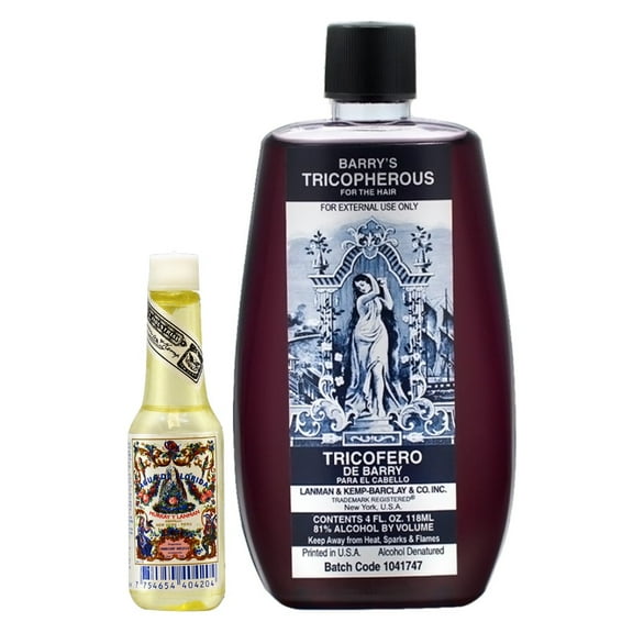 Lanman & Kemp Tricopherous Black 8oz   Aqua De Florida Peru 22ml (0.75oz) w Processing  Caps