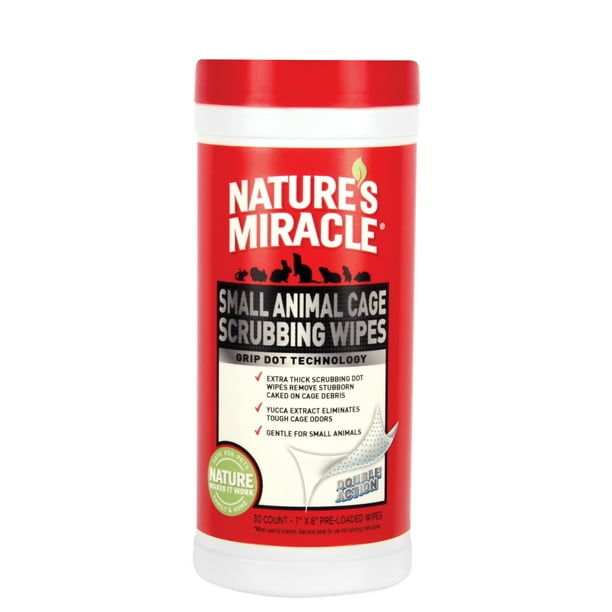 Nature’s Miracle Small Animal Cage Scrubbing Wipes 30 Count, Removes