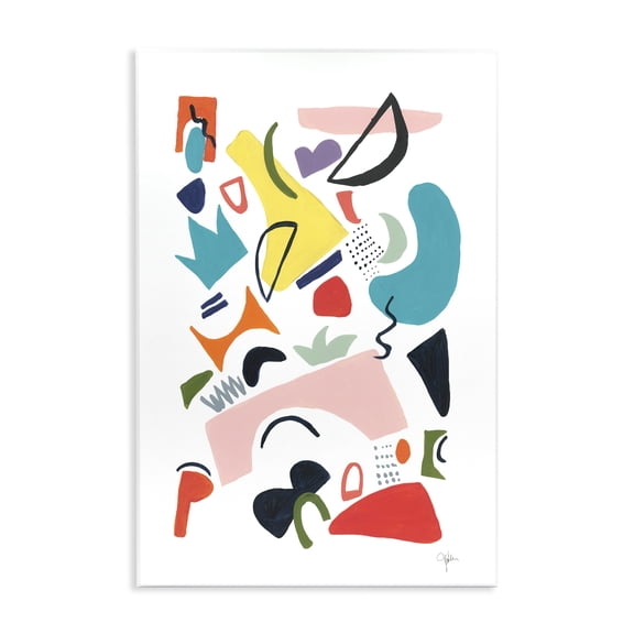 Stupell Industries Mid-Century Funky Shapes Abstract Bold Lively Geometry Wall Plaque Art, 10 x 15, by Jan Weiss