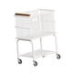 thumbnail image 3 of Carrito rodante, carrito utilitario, estructura de acero, organizador de almacenamiento multiusos. White 2 Tier, 3 of 9