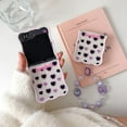 thumbnail image 4 of Case for Galaxy Z Flip 6,Creative Heart Pattern Folding Protective Soft Phone Shell,Shockproof Anti-Fall Phone Cover for Girls (with Chain), 4 of 7