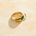 thumbnail image 5 of Stainless Steel Ring With Green Zircon Stone For Men And Women Electroplated Band Jewelry Elegant Jewel For All, 5 of 6